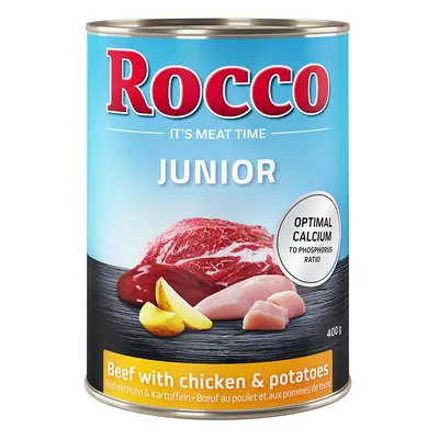 6x400g Rocco Junior Marha, csirke & burgonya nedves kutyatáp