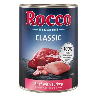 24x400g Rocco Classic nedves kutyatáp- Marha & pulyka