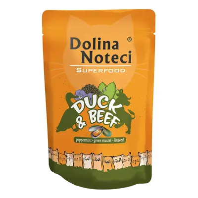 10x85g, Dolina Noteci Superfood, kacsa és marhahús, nedves macskaeledel