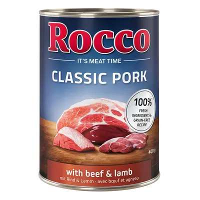 6x400g Rocco Classic Pork Marha & bárány nedves kutyatáp