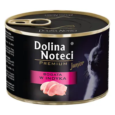 24x185g, Dolina Noteci Premium, Junior, pulykában gazdag, nedves macskaeledel, pulykában, Junior