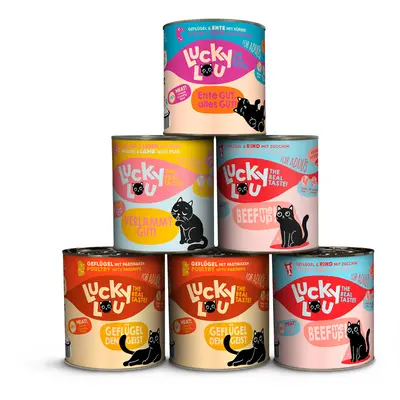 6x800g Lucky Lou Adult Tasty Mix (4 fajta) nedves macskaeledel