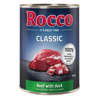 24x400g Rocco Classic nedves kutyatáp- Marha & kacsa