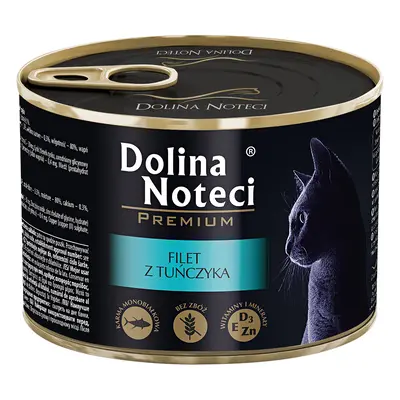 12x185g, Dolina Noteci Premium, tonhal filé, nedves macskaeledel, tonhal filé, nedves macskatáp