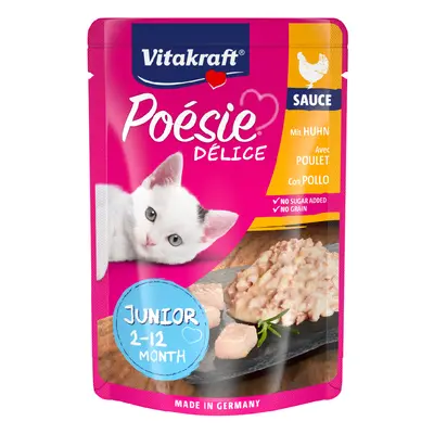 23x85g Vitakraft Poésie Délice Junior csirke nedves macskaeledel