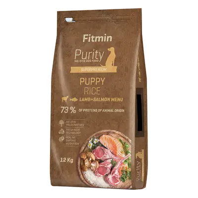 12kg Fitmin Purity Puppy rizs, bárány & lazac száraz kutyatáp