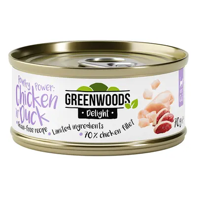 24x70g Greenwoods Delight csirkefilé & kacsa nedves macskatáp