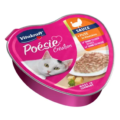 15x85g Vitakraft Poésie Création pulyka sajtszószban nedves macskaeledel