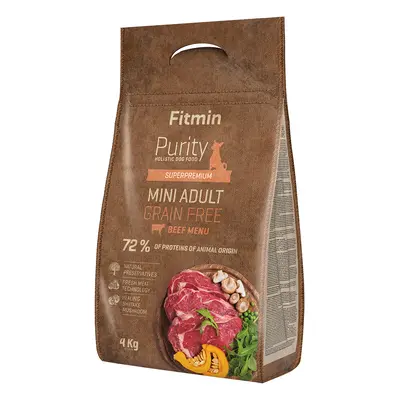 2x4kg Fitmin Purity Adult Mini marha (gabonamentes) száraz kutyatáp