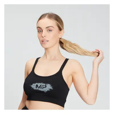 MP Women's Chalk Graphic Sports Bra - Black - S