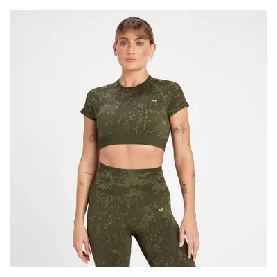 MP Női Adapt Seamless Pattern Crop Top - Oliva zöld - XS