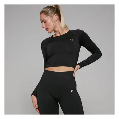 MP Női Shape Seamless Hosszú Ujjú Crop Top - Fekete - XXS