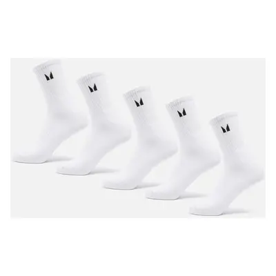 MP Unisex Crew Socks (5 Pack) - White - UK 9-11