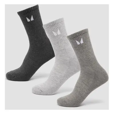 MP Unisex Crew Socks (3 Pack) - Grey - UK 2-5