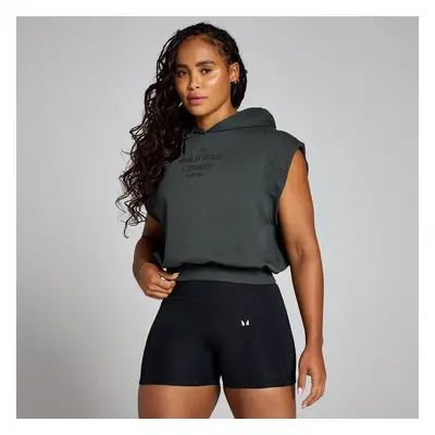 MP Women's Origin Cropped Sleeveless Hoodie - Washed Black - XS