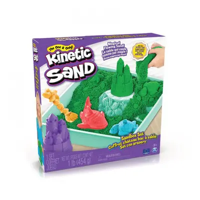 Kinetic Sand doboz folyékony zöld homokkal, paddal