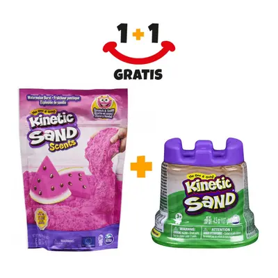 Akció 1+1 Kinetic Sand illatos folyékony homok dinnye + Kinetic Sand tégli folyékony homokkal