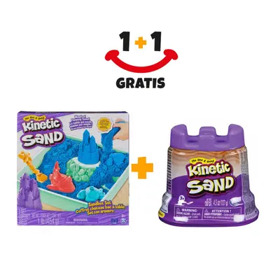 Akció 1+1 Kinetic Sand doboz folyékony homokkal és tálcával + Kinetic Sand extra tégli lila foly