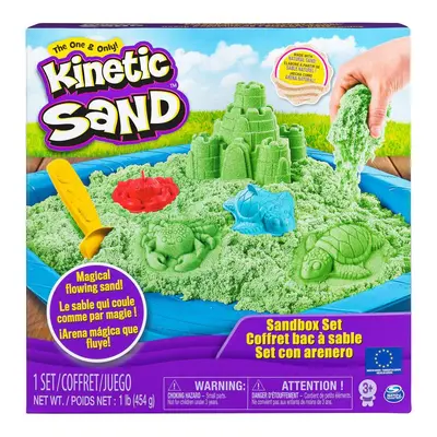 Kinetic Sand homokvár tálcával zöld