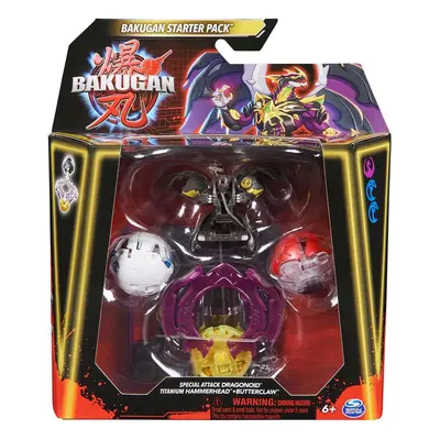 Bakugan Starter Set Special Attack S6 Dragonoid, Titanium Hammerhead, Butterclaw