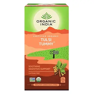 Organic India Tulsi Tummy adagolt tea emésztés és gyomor, 25 tasak (25 x 1,8 g)