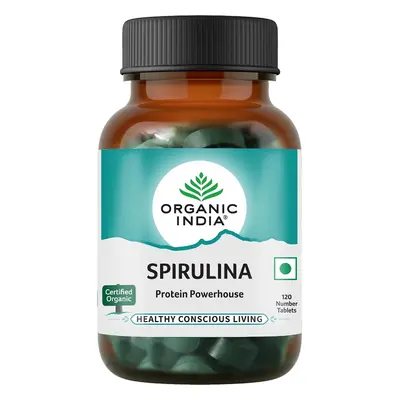 Organic India Spirulina tabletta 120 db természetes fehérjeforrás