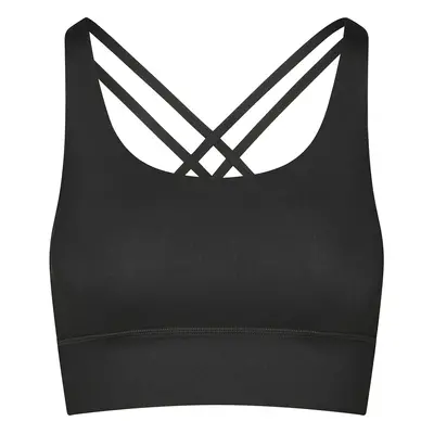 Bodhi Niyama Essentials Crossed Sports Bra sportmelltartó fekete Méret: XL