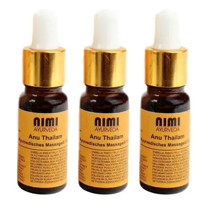 Nimi Ayurveda Anu Thailam orrolaj orrtisztítási technikákhoz 3 x 10 ml-es készlet