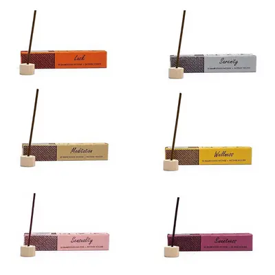 Phoenix Import Herbal incense bambooless füstölőpálcák kis tartóval 34 g Illat: Wellness