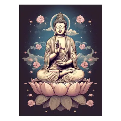 Napos mandala Flexity fali poszter Buddha - Siddhartha Gautama 30x40 cm, 250 g papír Típus: 4