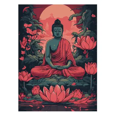 Napos mandala Flexity fali poszter Buddha - Siddhartha Gautama 30x40 cm, 250 g papír Típus: 6