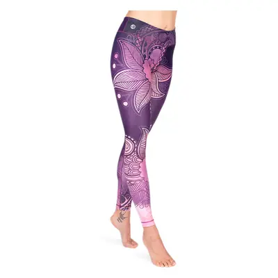 Niyama leggings-ek Bodhi Niyama Purple Blossom jóga és fitnesz nadrág Méret: M