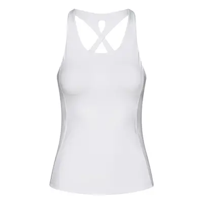 Bodhi Niyama Essentials Crossed Back Tank Top női felső, beépített kosarakkal, fehér Méret: M