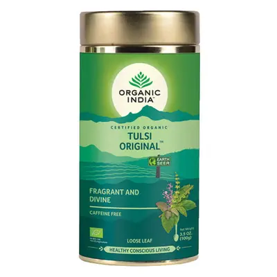 Organic India Tulsi eredeti bazsalikomos szórt tea védekezőképesség, stressz, vitalitás 100 g