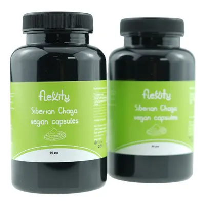 Flexity Siberian chaga 60 db vegán kapszula (300mg/kapszula) - 2x-os készlet