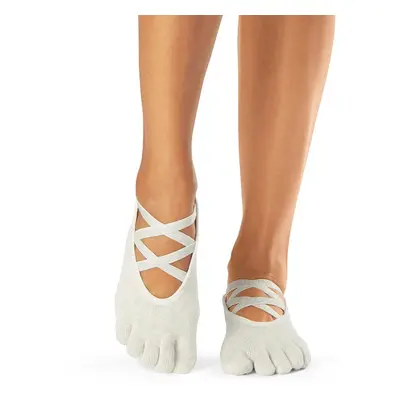 Toesox Full Toe Elle Grip csúszásgátló zokni - Szezonális újdonság Szín: White Sand, Méret: M 39