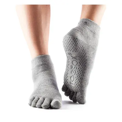 Toesox Fulltoe Ankle Grip csúszásgátló zokni (Heather Grey) Méret: L 43-45