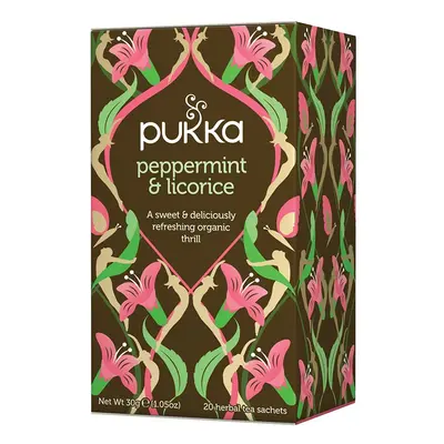 PUKKA Herbs ájurvédikus organikus gyógynövénykeverék tea- Borsmenta és édesgyökér 20 db teafilt