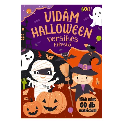 Vidám halloween versikés kifestő több mint 60 matricával