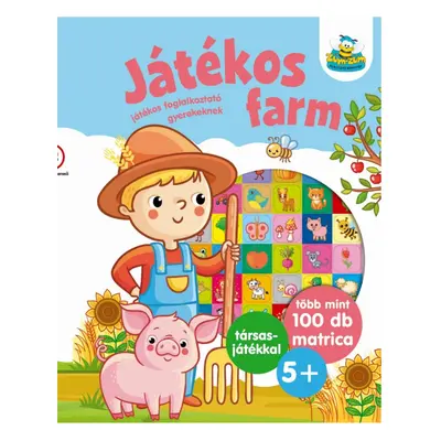 Játékos farm - Játékos foglalkoztató gyerekeknek , több mint 100 db matrica + társasjáték