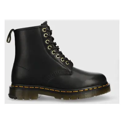 Dr. Martens bőr bakancs fekete, női, téliesített, lapos talpú