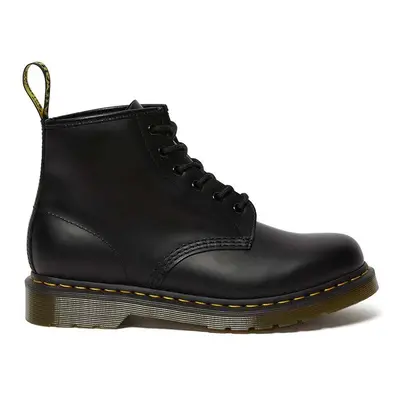 Dr. Martens bőr bakancs fekete, női, lapos talpú