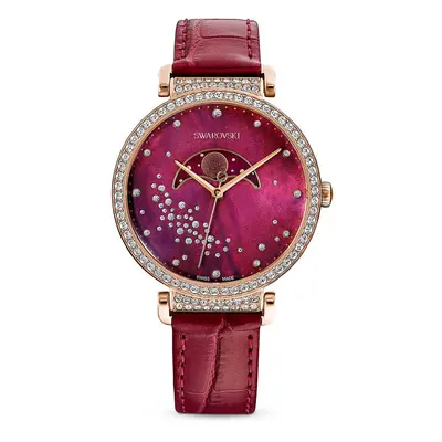 Swarovski óra Passage Moon Phase piros, női