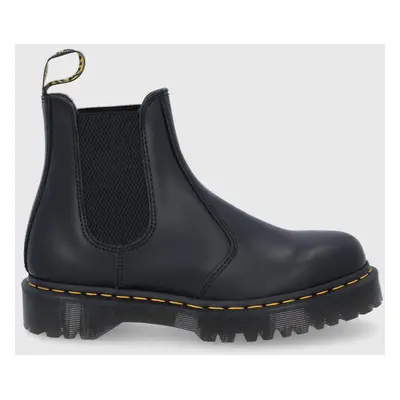 Dr. Martens bőr bokacsizma fekete, női, platformos