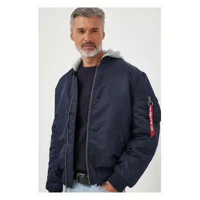 Alpha Industries bomber dzseki MA-1 ZH Back EMB férfi, sötétkék, téli, oversize