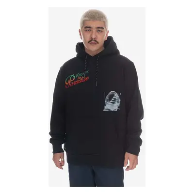 Wood pamut melegítőfelső Zeus Placement Hoodie BLACK fekete, nyomott mintás