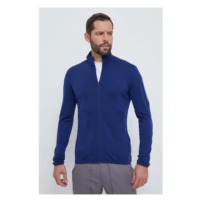 Icebreaker sportos pulóver Merino RealFleece™ Elemental II sötétkék, sima