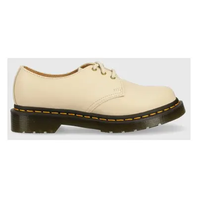 Dr. Martens bőr félcipő bézs, női, platformos, DM24256292