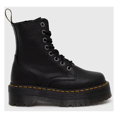 Dr. Martens bőr bakancs fekete, női, lapos talpú, DM27311626