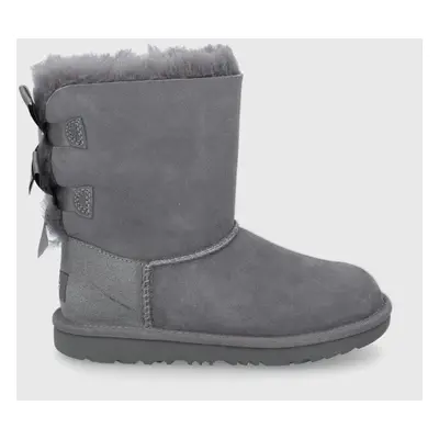 UGG gyerek hócipő velúrból Bailey Bow II szürke